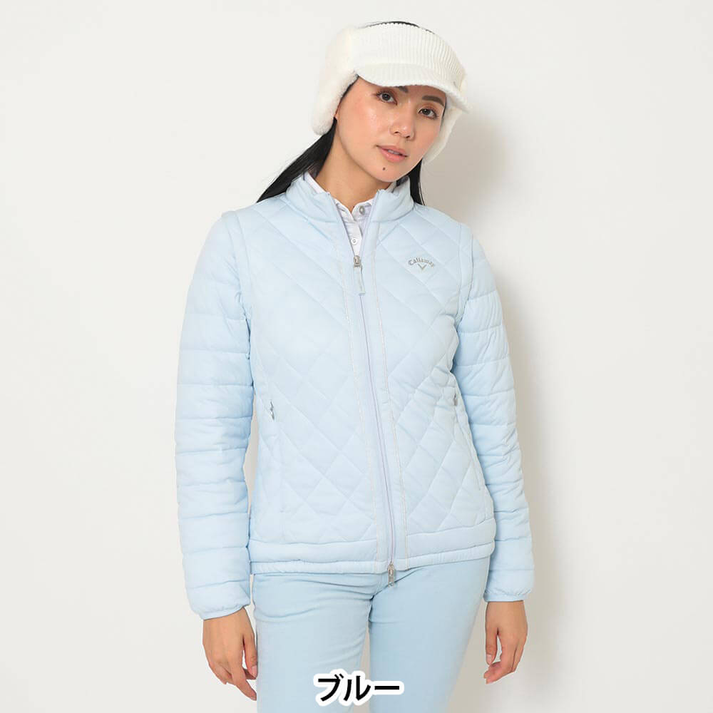 キャロウェイ Callaway　レディース スターストレッチ 袖取り外し 中綿 ブルゾン C25215202　2025年モデル 素材ディテール
