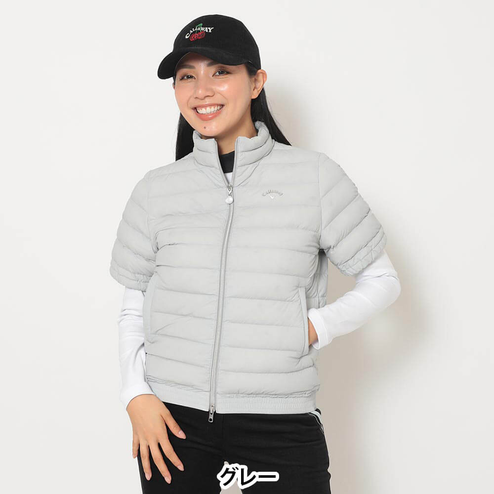 キャロウェイ Callaway　レディース 半袖 フルジップ ダウン ブルゾン C25216204　2025年モデル 着用背面