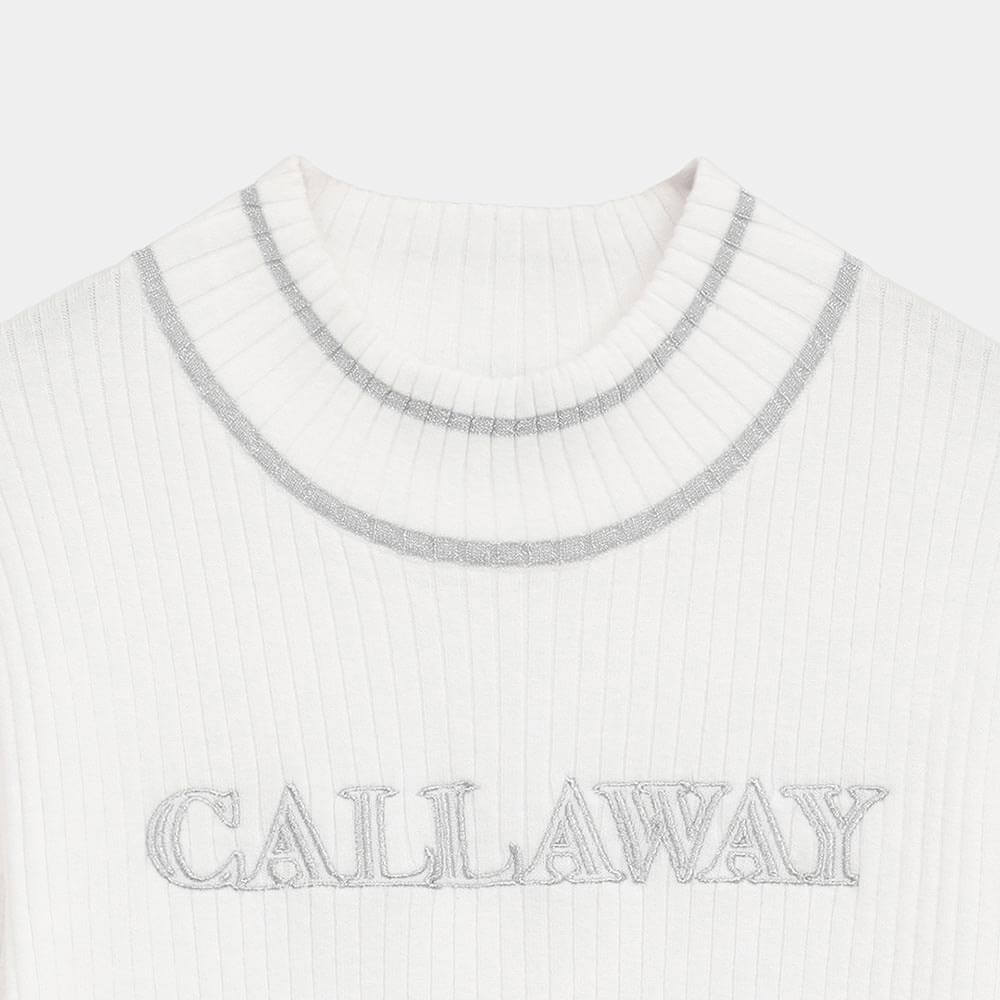 キャロウェイ Callaway　レディース ハイネック 長袖 リブニット C25218203　2025年モデル 平置き正面