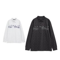 トラヴィスマシュー Travis Mathew　メンズ ラベンダー柄 チェストプリント 長袖 ポロシャツ 7AM017　2025年モデル