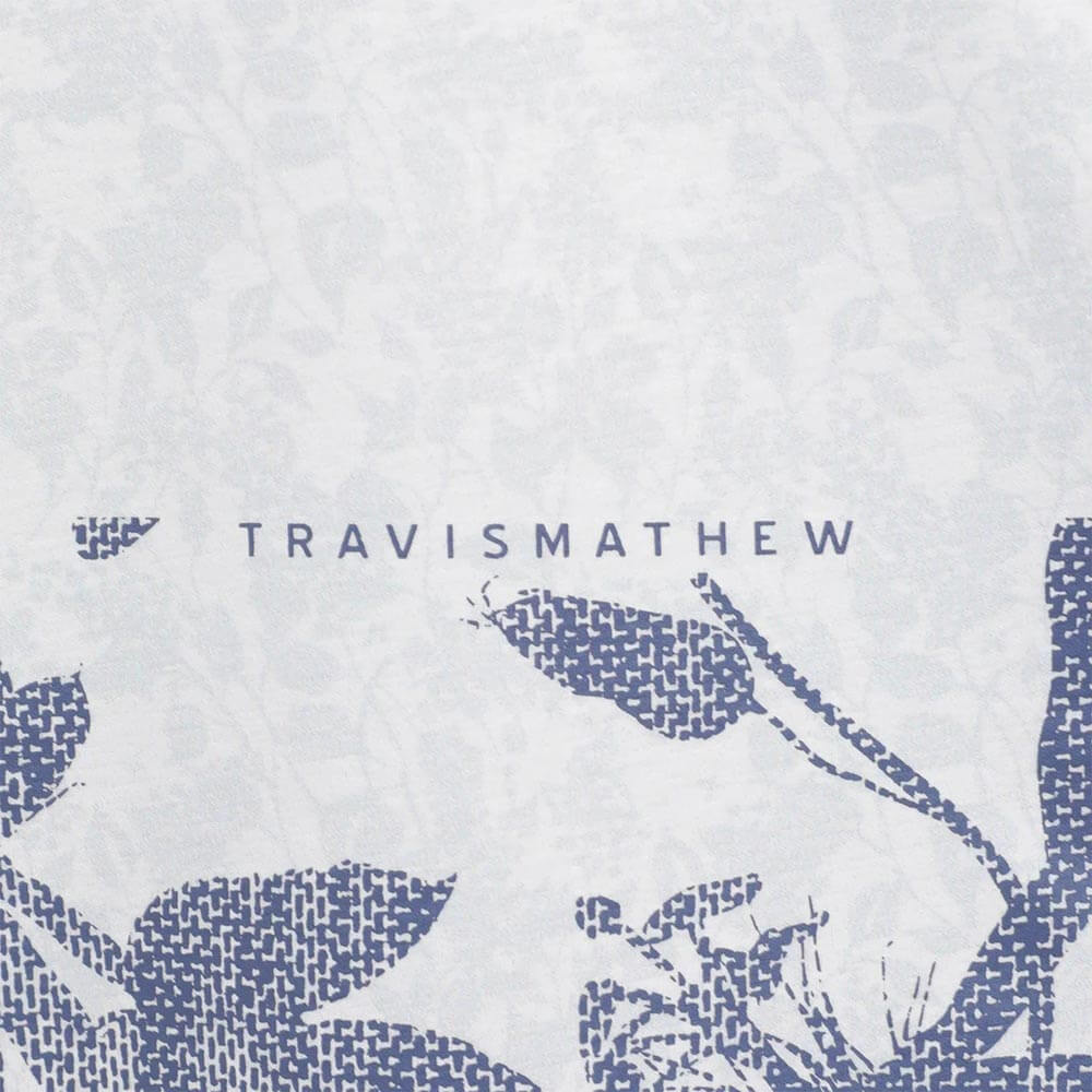 トラヴィスマシュー Travis Mathew　メンズ ラベンダー柄 チェストプリント 長袖 ポロシャツ 7AM017  ラベンダー柄 素材拡大