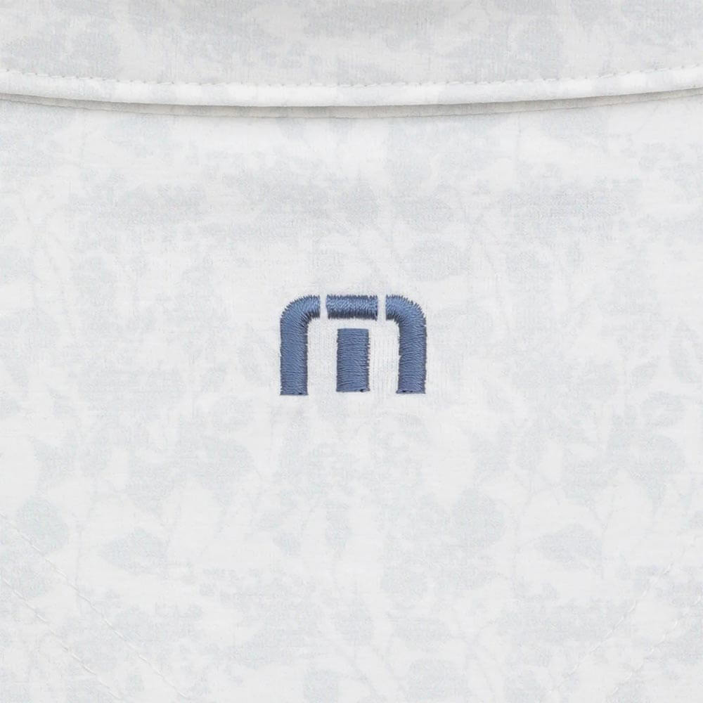 トラヴィスマシュー Travis Mathew　メンズ ラベンダー柄 チェストプリント 長袖 ポロシャツ 7AM017  背面ネック ロゴ ディテール