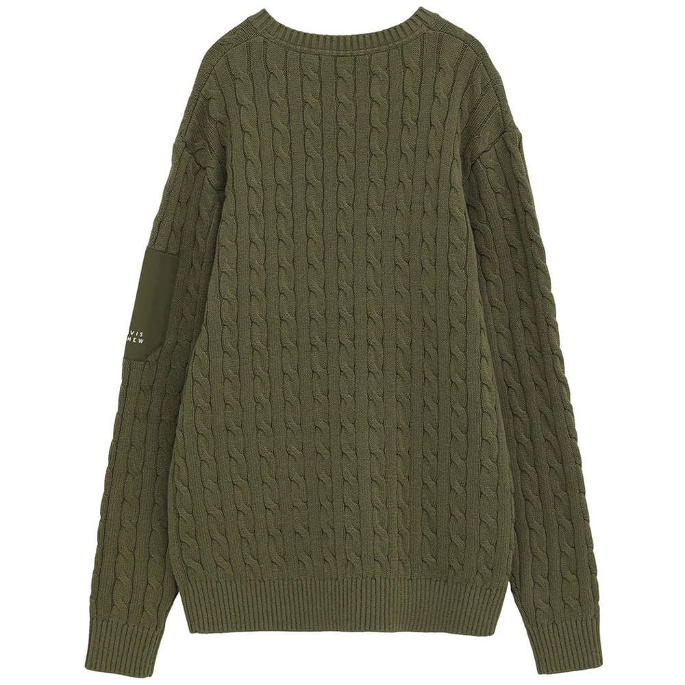 トラヴィスマシュー Travis Mathew　メンズ ケーブクルーネック 長袖 ニット 7AM027  カーキ 背面