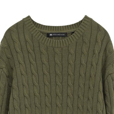 トラヴィスマシュー Travis Mathew　メンズ ケーブクルーネック 長袖 ニット 7AM027  クルーネック・ケーブル編み ディテール