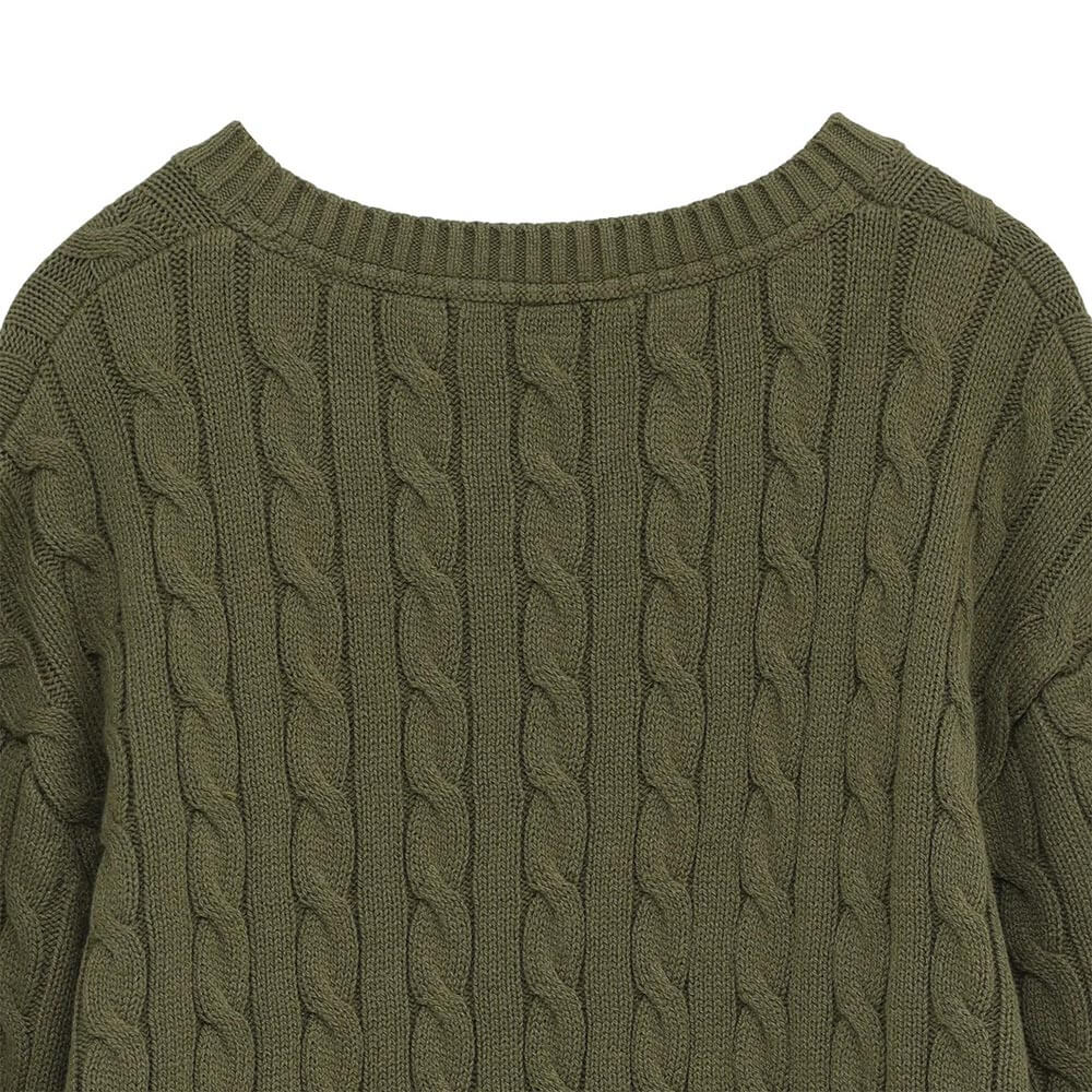 トラヴィスマシュー Travis Mathew　メンズ ケーブクルーネック 長袖 ニット 7AM027  背面ネック・ケーブル編み ディテール