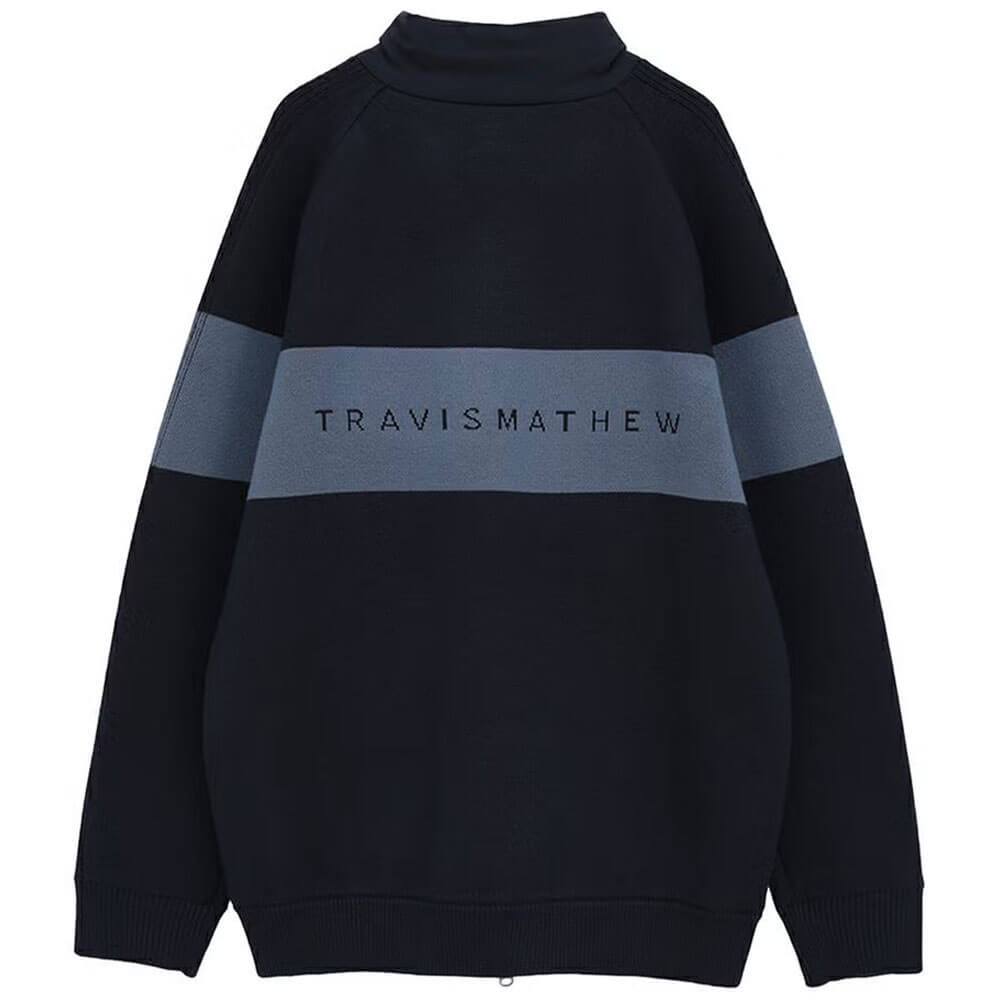 トラヴィスマシュー Travis Mathew　メンズ ニットコンビ ハイブリッド 中綿 長袖 ジャケット 7AM04 ネイビー 背面