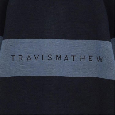 トラヴィスマシュー Travis Mathew　メンズ ニットコンビ ハイブリッド 中綿 長袖 ジャケット 7AM04 ネイビー 背面ロゴライン ディテール