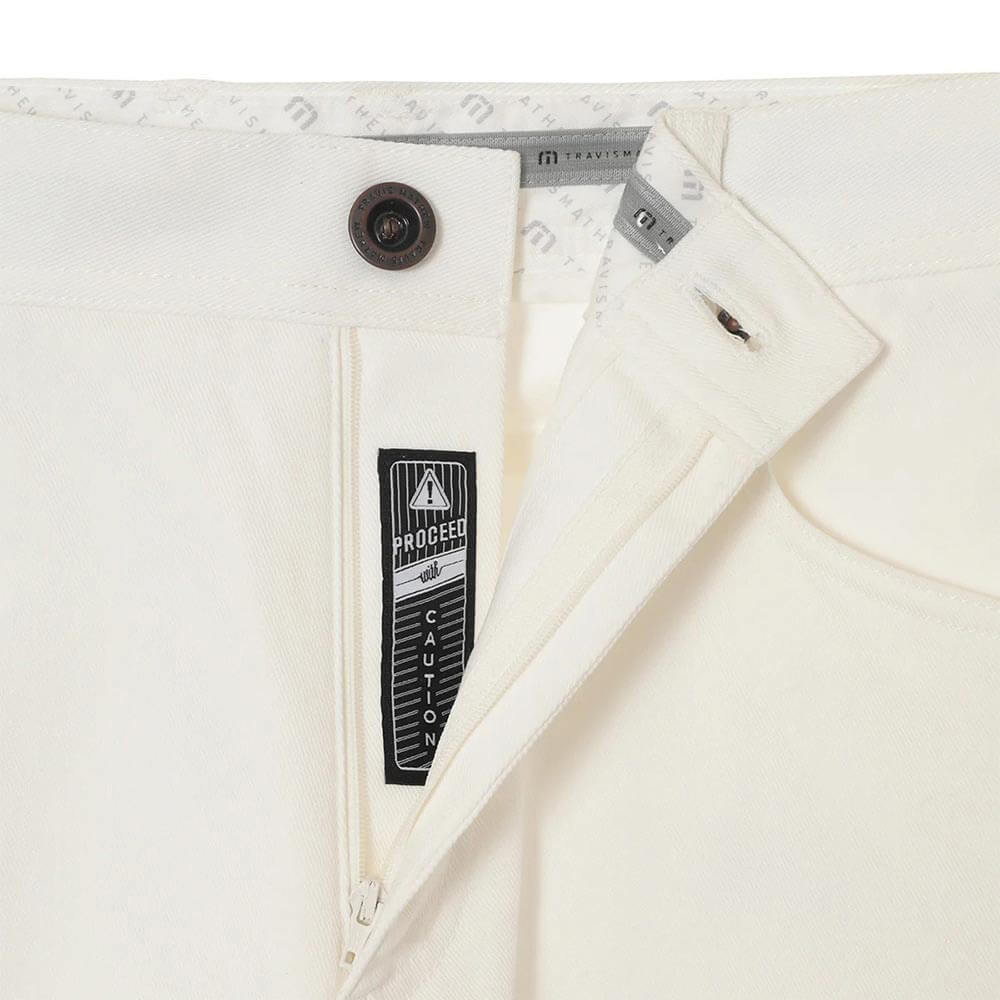 トラヴィスマシュー Travis Mathew　メンズ 5ポケット カルゼストレッチ スリム ロングパンツ 7AM007  フロント開閉部 ディテール
