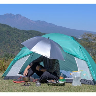 エバニュー EVERNEW 晴雨兼用 シャドウマスター60 SHADOW Master 60 EBYR790 2026-2027 使用イメージ キャンプ