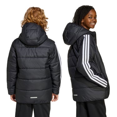 アディダス adidas エッセンシャルズ スリーストライプス 中わた入りジャケット キッズ 中綿ジャケット KKO90 ロゴ ディテール