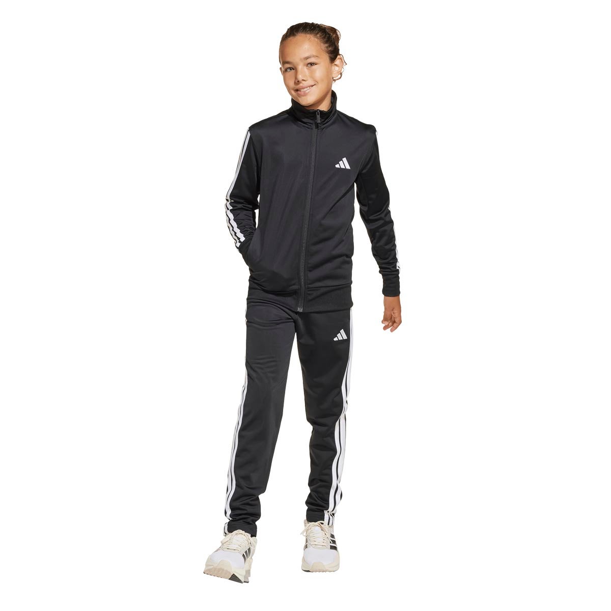 アディダス adidas エッセンシャルズクライマクールトラックスーツキッズ トレーニングスーツガール KRG91 襟・首元 ディテール