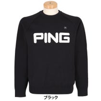 ピン PING メンズ 軽量 ビッグロゴ 長袖 クルーネック ニット プルオーバー 621-3270803 2023年モデル 商品外観 正面