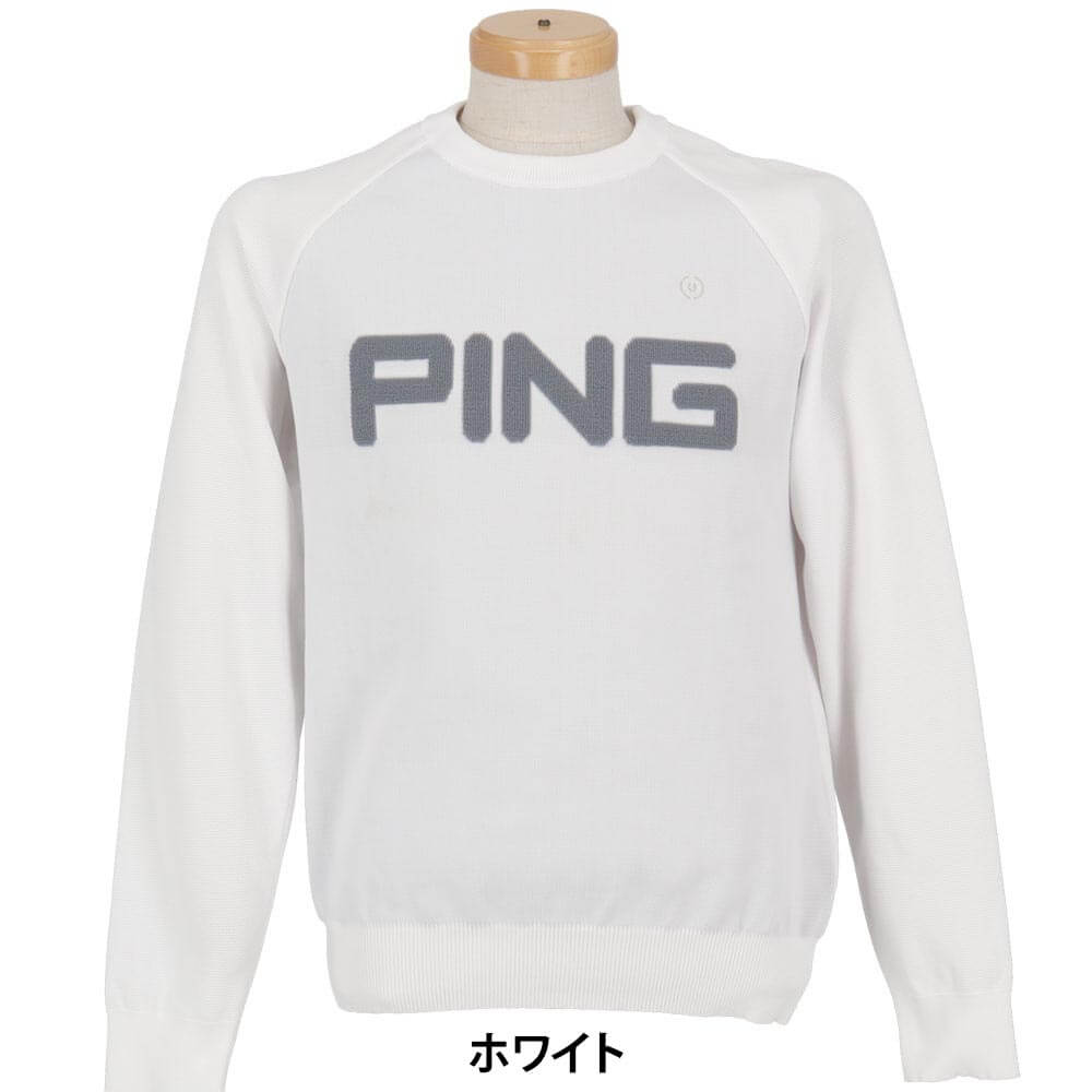 ピン PING　メンズ 軽量 ビッグロゴ 長袖 クルーネック ニット プルオーバー 621-3270803 詳細8