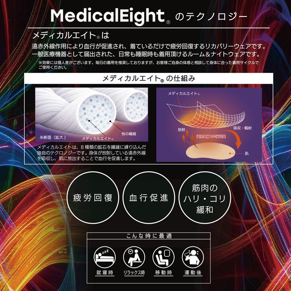 MedicalEight メンズ メディカルエイト リカバリーウェア ミニ裏毛 ストレッチ長袖・ロングパンツ 上下セット 380830 着用イメージ