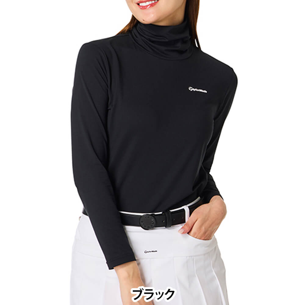 テーラーメイド TaylorMade　レディース ソフトスムース ギャザーネック 長袖 モックネック シャツ TO082　2026年モデル 詳細2