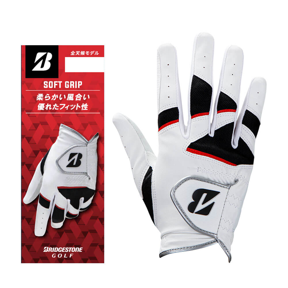 ブリヂストン　メンズ SOFT GRIP ソフトグリップ 右手用 ゴルフグローブ GL24R4 WH ホワイト　2026年モデル 詳細1
