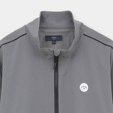 キャロウェイ Callaway メンズ 8WAYストレッチ 撥水 リップ 長袖 ブルゾン C26215100 グレー 襟元アップ