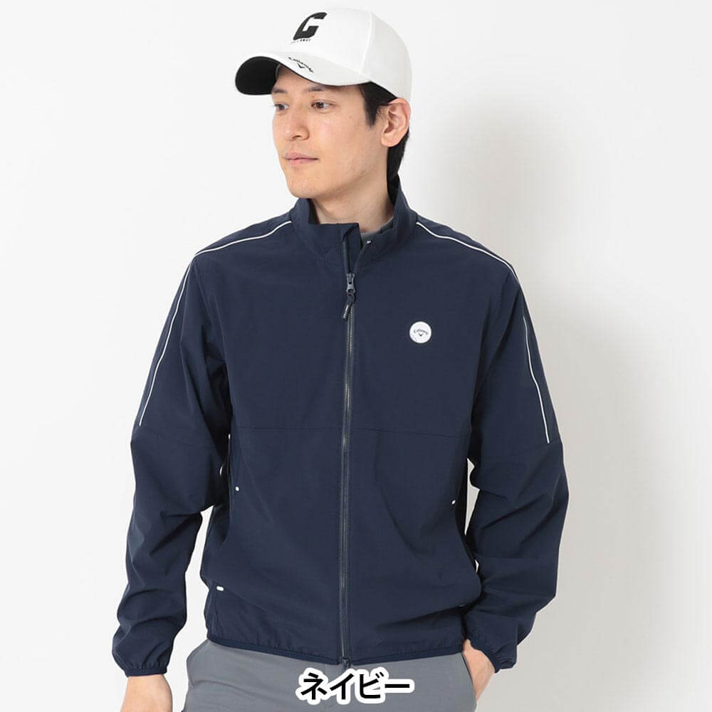 キャロウェイ Callaway メンズ 8WAYストレッチ 撥水 リップ 長袖 ブルゾン C26215100 ネイビー 正面