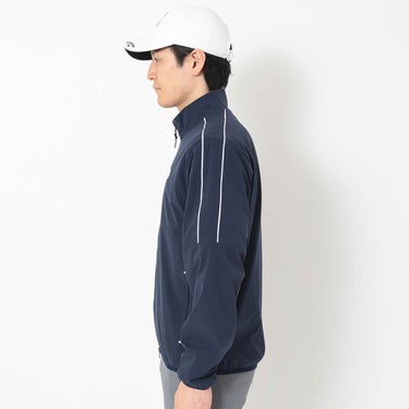 キャロウェイ Callaway メンズ 8WAYストレッチ 撥水 リップ 長袖 ブルゾン C26215100 ネイビー 側面