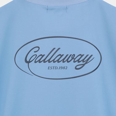 キャロウェイ Callaway スムース 半袖 モックネック シャツ C26234107 ブルー 背面ロゴアップ