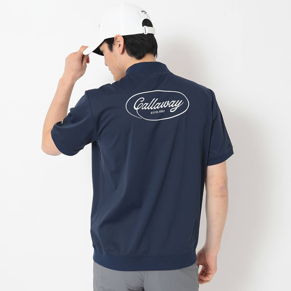 キャロウェイ Callaway スムース 半袖 モックネック シャツ C26234107 ネイビー 背面