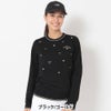 キャロウェイ Callaway レディース ラブキャロウェイ ハート刺繍 長袖 クルーネック ニット C26218203 ブラック/ゴールド 正面