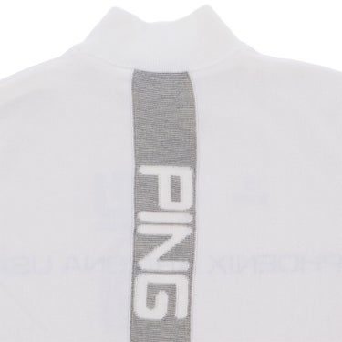 ピン PING メンズ 長袖 フルジップ リバーシブル ニット ブルゾン 621-3270007 ホワイト 背面ロゴアップ