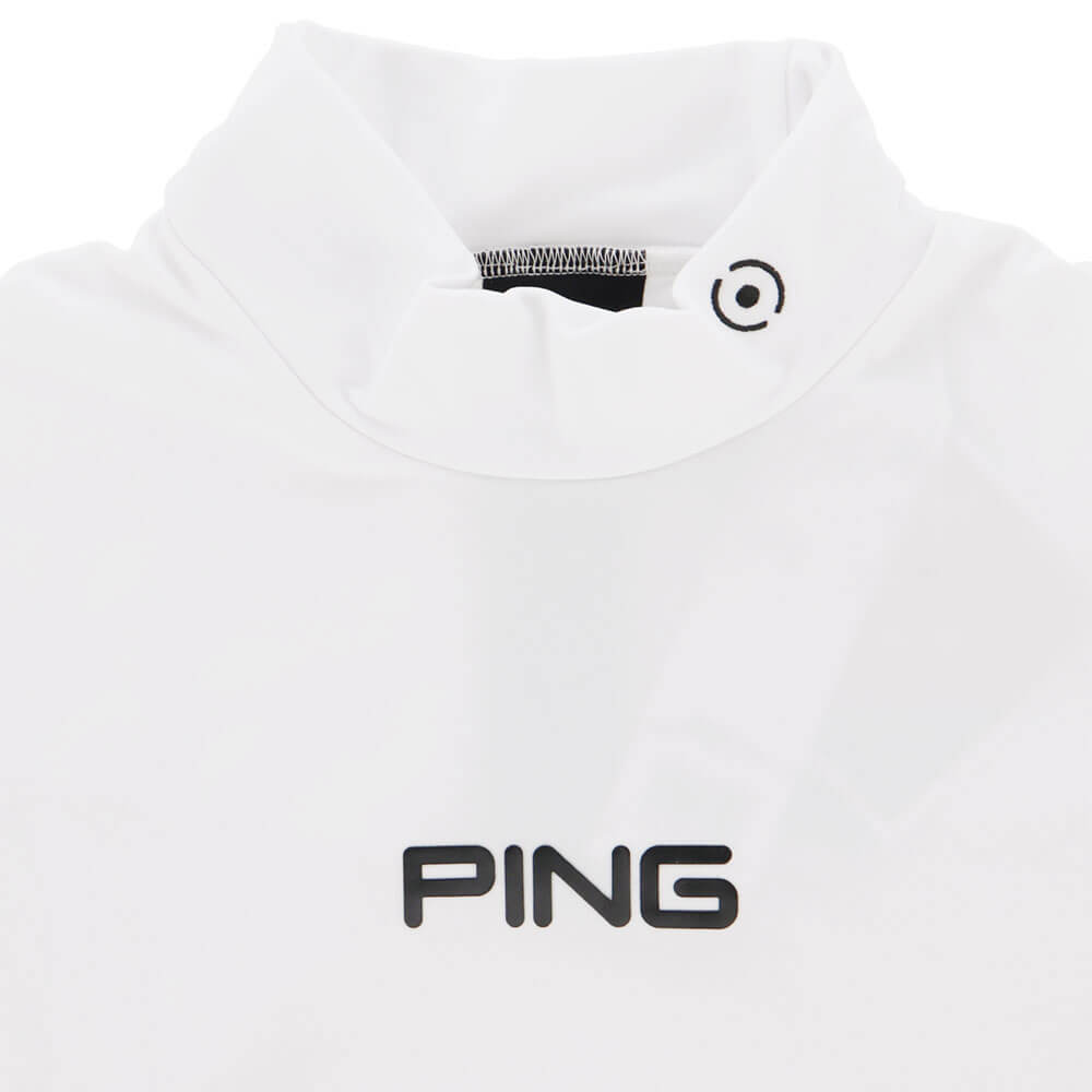 ピン PING レディース エアーフレイク 長袖 ハイネックシャツ 622-3269002 ホワイト 襟元アップ