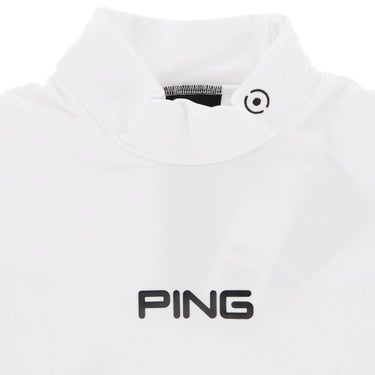 ピン PING レディース エアーフレイク 長袖 ハイネックシャツ 622-3269002 ホワイト 襟元アップ
