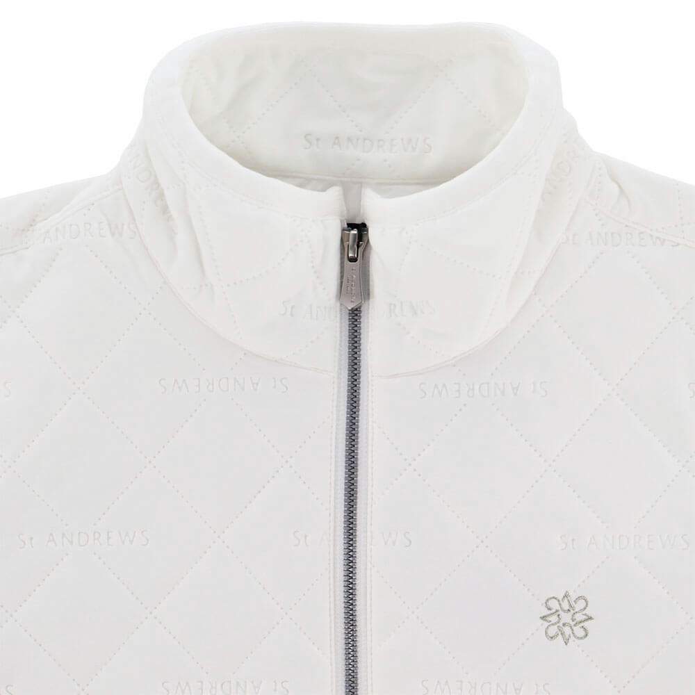 セントアンドリュース St ANDREWS メンズ ロゴピンソニック 中綿 長袖 ブルゾン 042-5220153 ホワイト 襟元アップ