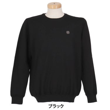 セントアンドリュース St ANDREWS メンズ 16G天竺 ニット クルーネック 長袖 プルオーバー 042-5270003 ブラック 正面