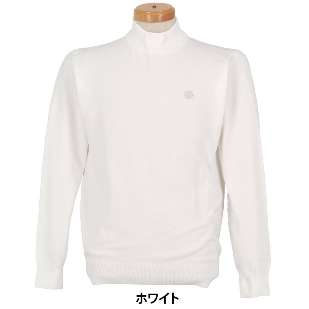 セントアンドリュース St ANDREWS メンズ カシミヤタッチ 天竺 長袖 モックネックニット 042-5274051 ホワイト 正面