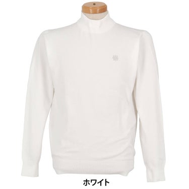 セントアンドリュース St ANDREWS メンズ カシミヤタッチ 天竺 長袖 モックネックニット 042-5274051 ホワイト 正面