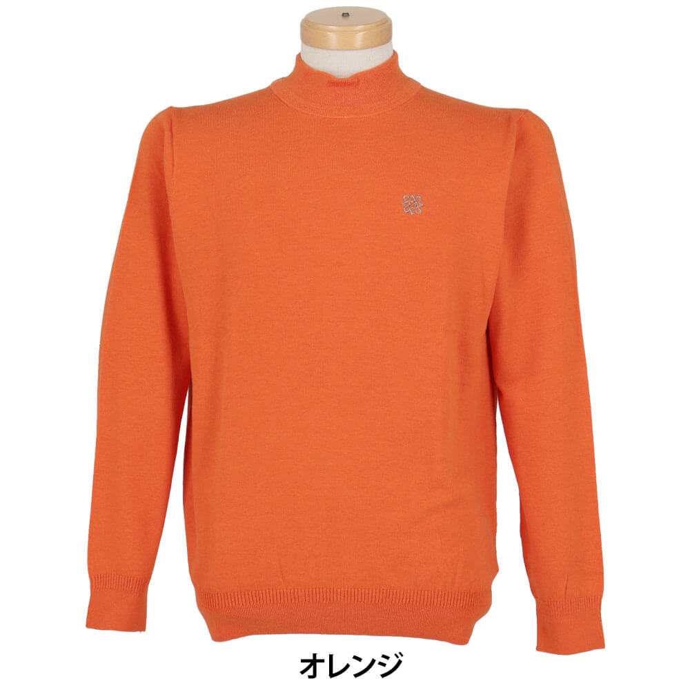 セントアンドリュース St ANDREWS メンズ カシミヤタッチ 天竺 長袖 モックネックニット 042-5274051 オレンジ 正面