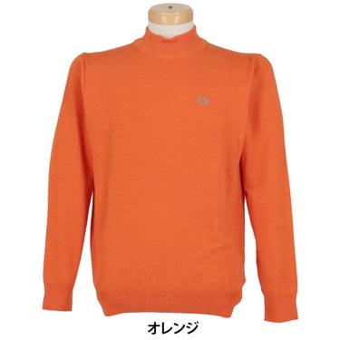 セントアンドリュース St ANDREWS メンズ カシミヤタッチ 天竺 長袖 モックネックニット 042-5274051 オレンジ 正面