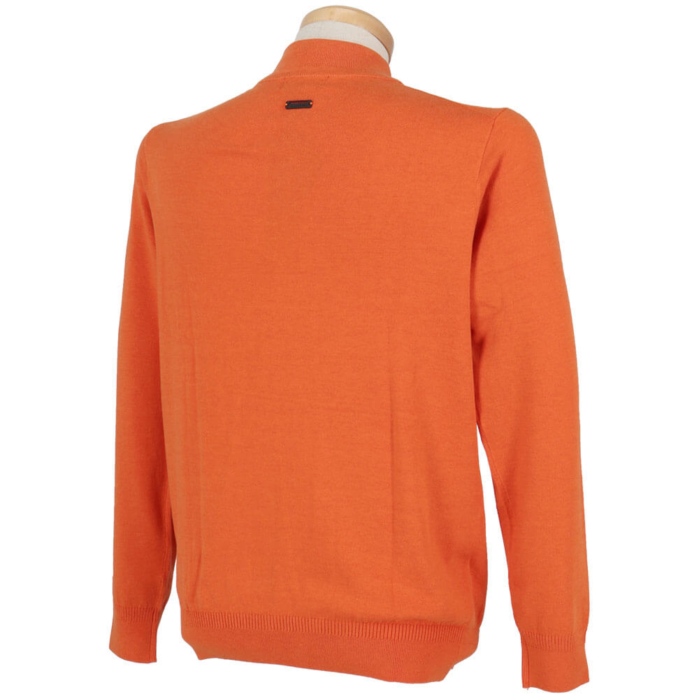 セントアンドリュース St ANDREWS メンズ カシミヤタッチ 天竺 長袖 モックネックニット 042-5274051 オレンジ 背面