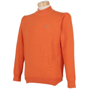 セントアンドリュース St ANDREWS メンズ カシミヤタッチ 天竺 長袖 モックネックニット 042-5274051 オレンジ 斜め前