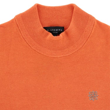セントアンドリュース St ANDREWS メンズ カシミヤタッチ 天竺 長袖 モックネックニット 042-5274051 オレンジ 襟元アップ