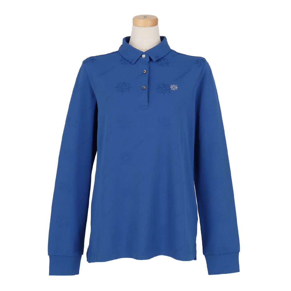 セントアンドリュース St ANDREWS レディース ケルトジャガード 長袖 ポロシャツ 043-5261952 ブルー 正面