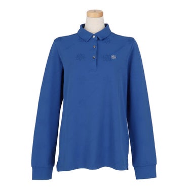 セントアンドリュース St ANDREWS レディース ケルトジャガード 長袖 ポロシャツ 043-5261952 ブルー 正面