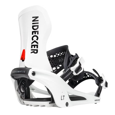 ナイデッカー NIDECKER LT SUPERMATIC エルティースーパーマティック WHITE スノーボードビンディング 2026-2027 ホワイト 全体デザイン（表裏）