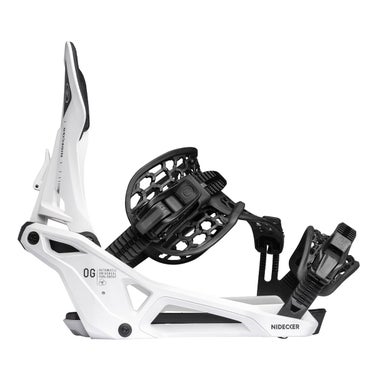 ナイデッカー NIDECKER OG SUPERMATIC オージースーパーマティック WHITE スノーボードビンディング 2026-2027 ホワイト 斜めアングル全体