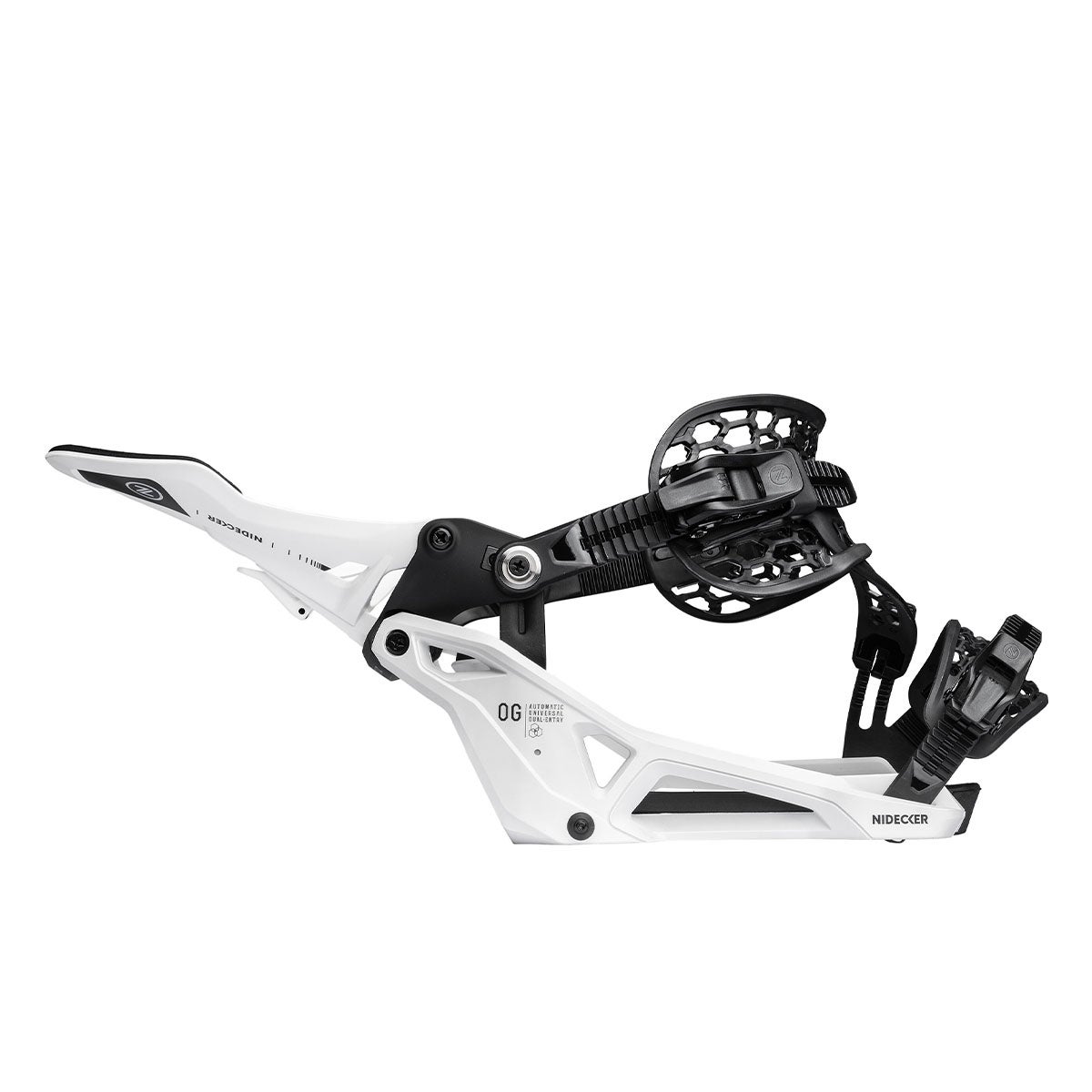 ナイデッカー NIDECKER OG SUPERMATIC オージースーパーマティック WHITE スノーボードビンディング 2026-2027 ホワイト サイドプロファイル