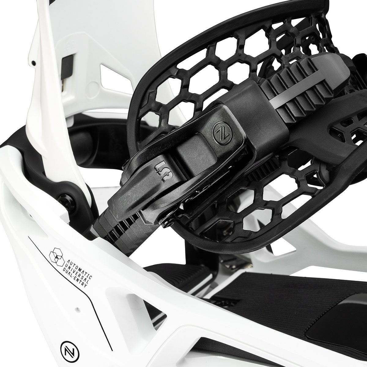 ナイデッカー NIDECKER OG SUPERMATIC オージースーパーマティック WHITE スノーボードビンディング 2026-2027 ホワイト ノーズディテール