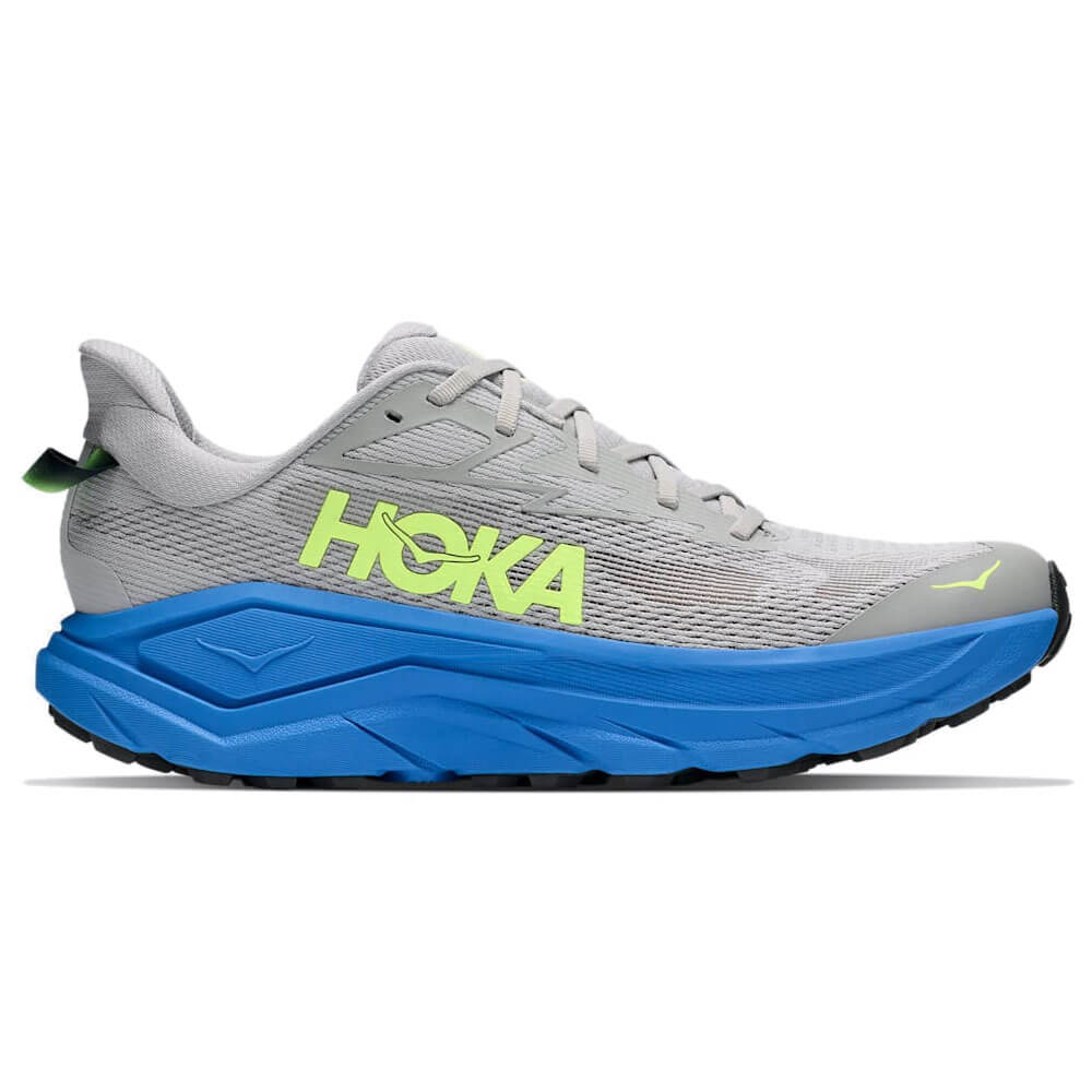 ホカ HOKA Challenger 8 チャレンジャー8 メンズ トレイルランニングシューズ 1168716 STVR スターダスト/バーチャルブルー ベージュ系 全体斜め