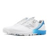 ニューバランスゴルフ FRESH FOAM X SL BOA フレッシュフォームX 2500 v5 ボア スパイクレス ゴルフシューズ U2500 6R8 WHITE/BLUE グレー/オレンジ 全体斜め