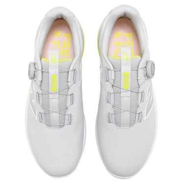 ニューバランスゴルフ FRESH FOAM X SL BOA フレッシュフォームX 2500 v5 ボア スパイクレス ゴルフシューズ U2500 8BM GRAY/YELLOW 上面
