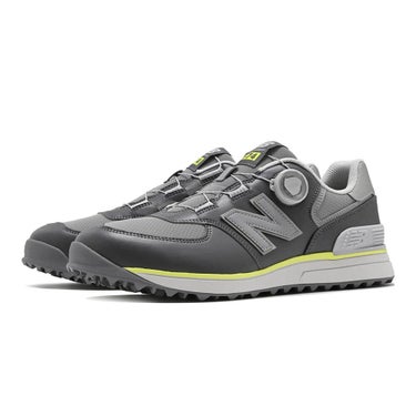 ニューバランスゴルフ Golf 574 SL BOA 574 v4 ボア スパイクレス ゴルフシューズ U574B 1D2 GRAY 全体斜め