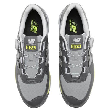 ニューバランスゴルフ Golf 574 SL BOA 574 v4 ボア スパイクレス ゴルフシューズ U574B 1D2 GRAY 上面