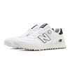 ニューバランスゴルフ Golf 574 SL BOA 574 v4 ボア スパイクレス ゴルフシューズ U574B 7A5 WHITE/GREEN 全体斜め